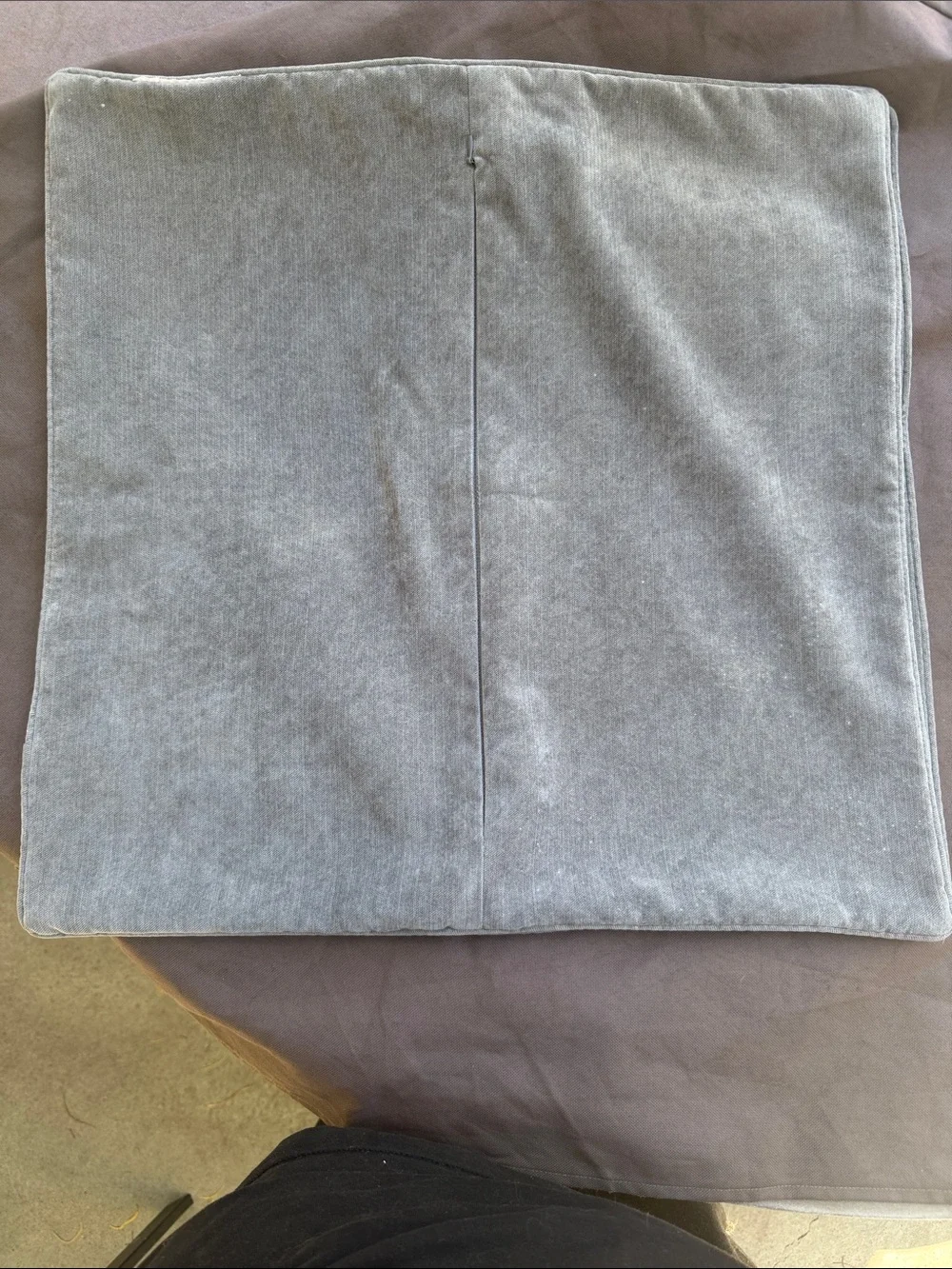 Soft Gray Velvet Square Pillow Cover - Neutral Accent